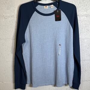 Levi's Men's Thermal Long Raglan Sleeve T-Shirt blue, XL $45